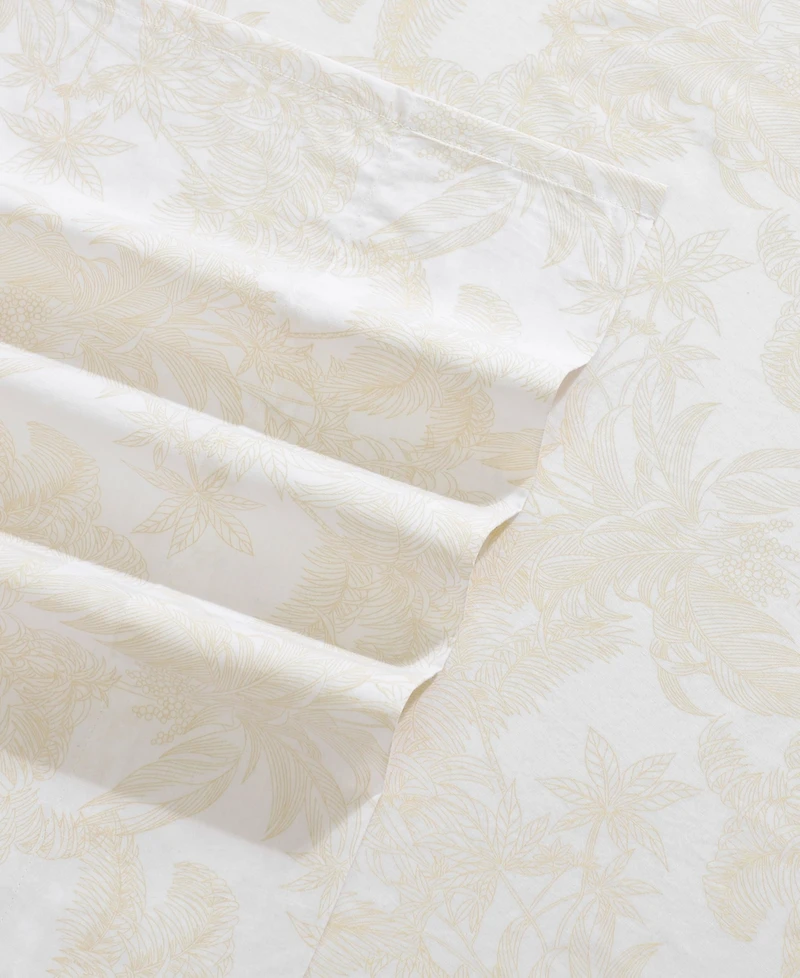 Tommy Bahama Home Legacy Fronds 200-Thread Count Washed Cotton 4-Pc. Sheet Set, Queen