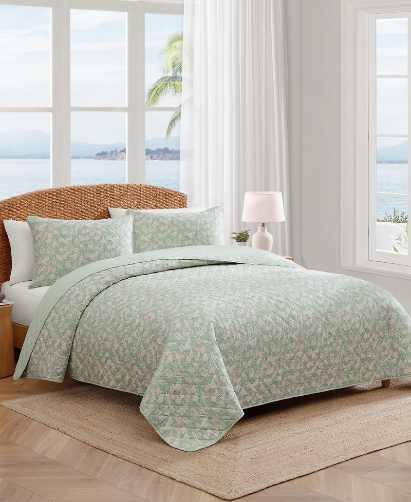 Tommy Bahama Home Pineapple Bloom Cotton Reversible 3-Pc. Quilt Set