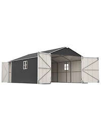 Streamdale Furniture 12x20 Ft Metal Shed Garage - 1810 Cuft, Double-Door, All-Weather Storage