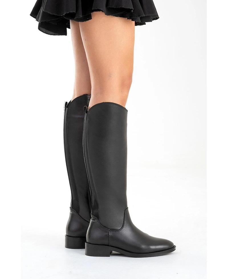 Forever and Always Shoes Women's Ruiz Leather Knee High Boot