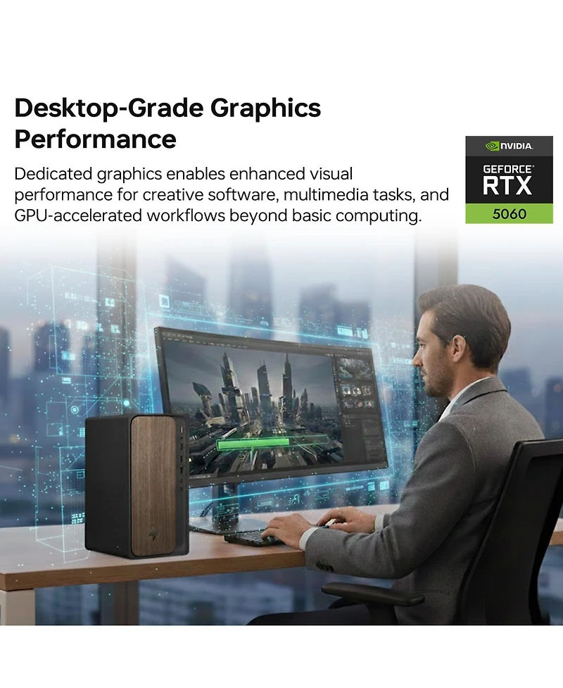 Hp OmniDesk Tower Desktop Intel Core Ultra 7 64GB Ram Nvidia GeForce Rtx 5060 4TB Ssd Storage Windows 11 Pro