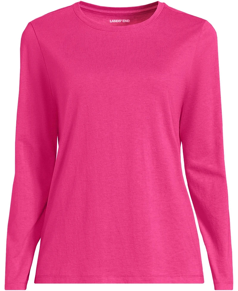 Lands' End Relaxed Supima Cotton Long Sleeve Crew Neck T-Shirt, Regular & Petite