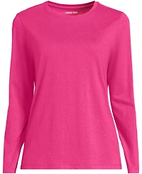 Lands' End Relaxed Supima Cotton Long Sleeve Crew Neck T-Shirt, Regular & Petite