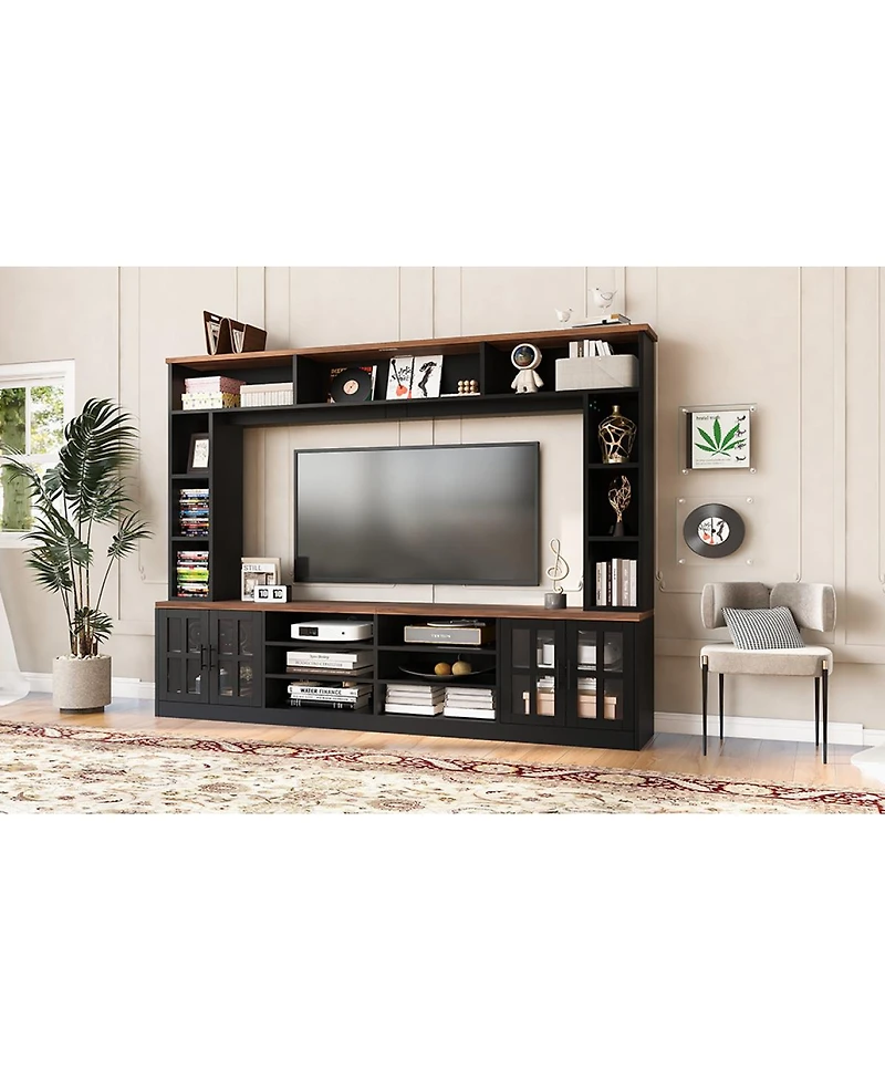 Streamdale Furniture 95.5" Entertainment Center with Bookshelves for TVs up to 80