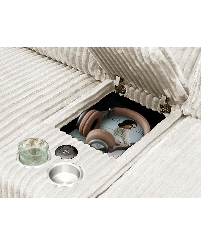 Streamdale Furniture 5-piece U-shaped sofa w/ console, Usb ports & 4 pillows.