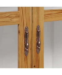 Homsee Wooden 3-Shelf Standard Bookcase with Acrylic Door, Drawer