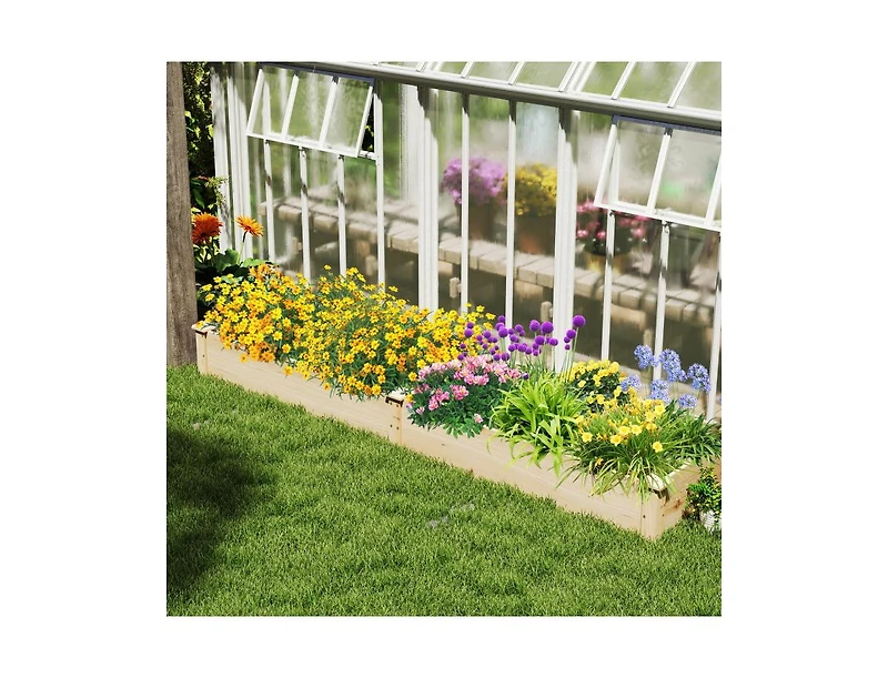 Slickblue Wooden Raised Garden Bed with 2 Planter Boxes