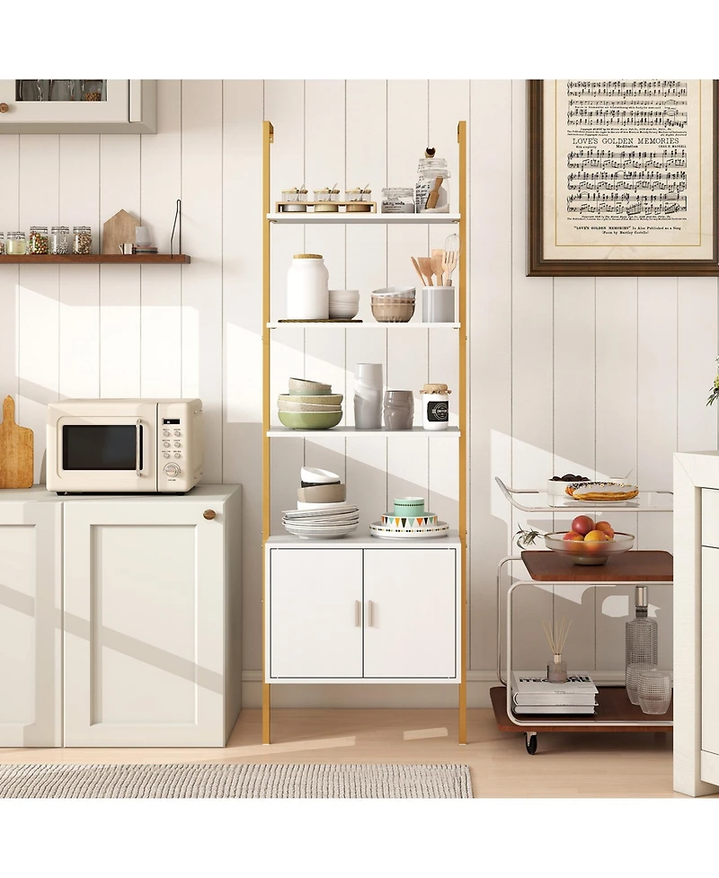 Slickblue 72.5 Inch Tall Bookshelf with Cabinet Anti-Tipping Kits and Metal