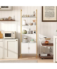 Slickblue 72.5 Inch Tall Bookshelf with Cabinet Anti-Tipping Kits and Metal