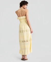 And Now This Women's Cotton Lace-Detail Fit & Flare Maxi Dress, Exclusively at Macy's