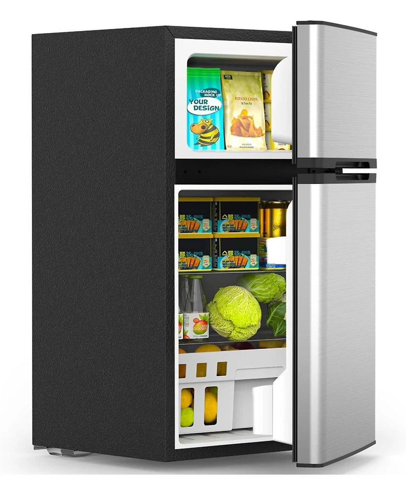 Cowsar 3.2 Cu.Ft Compact Refrigerator with Freezer, Double Door