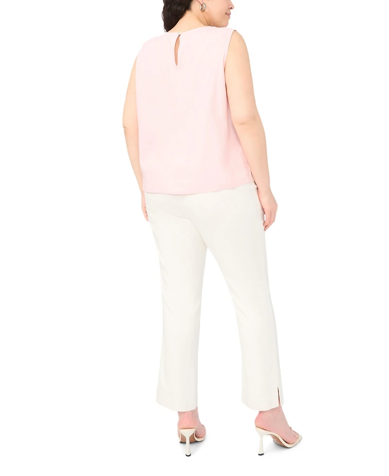 Vince Camuto Plus Sleeveless Crewneck Blouse