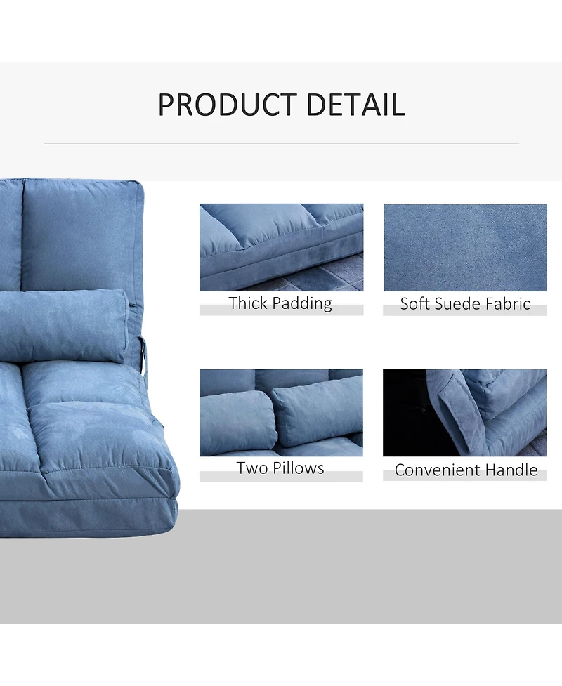 Boyel Living Convertible Floor Sofa Chair with Adjustable Backrest and Headrest