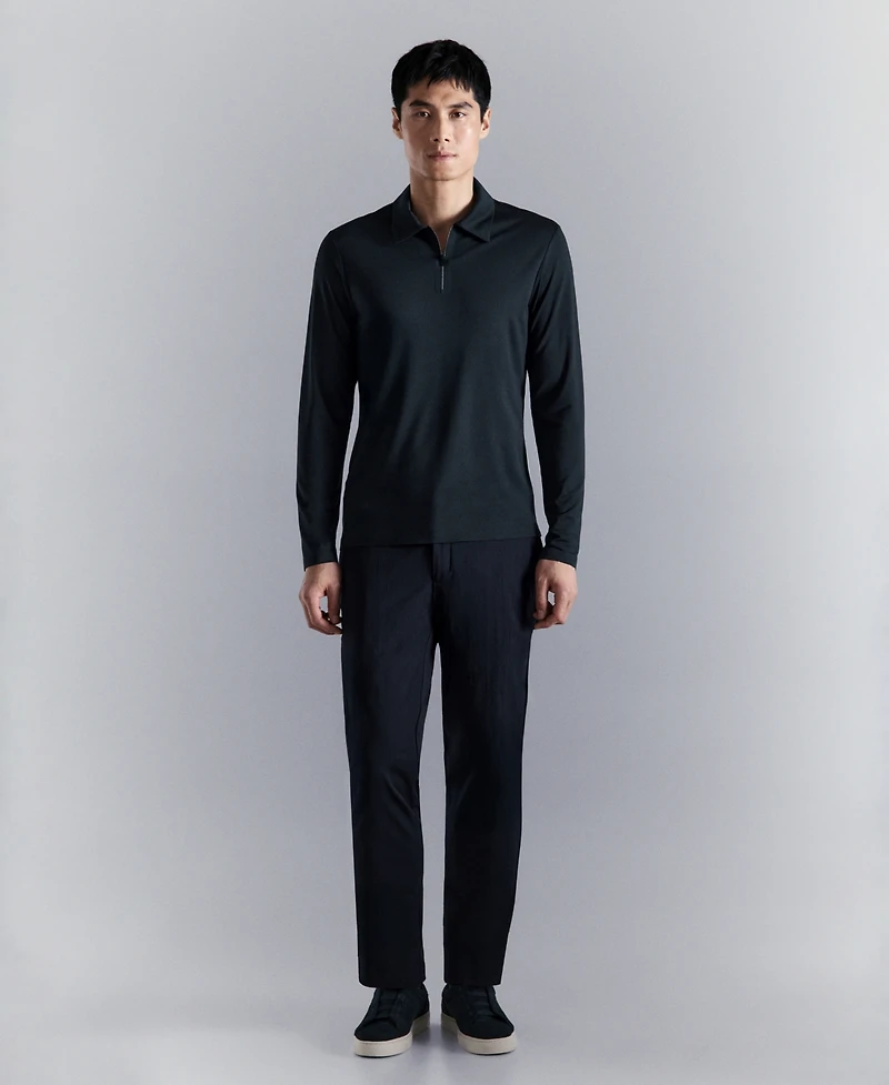 Mango Men's Comfort Stretch Zip Polo Shirt