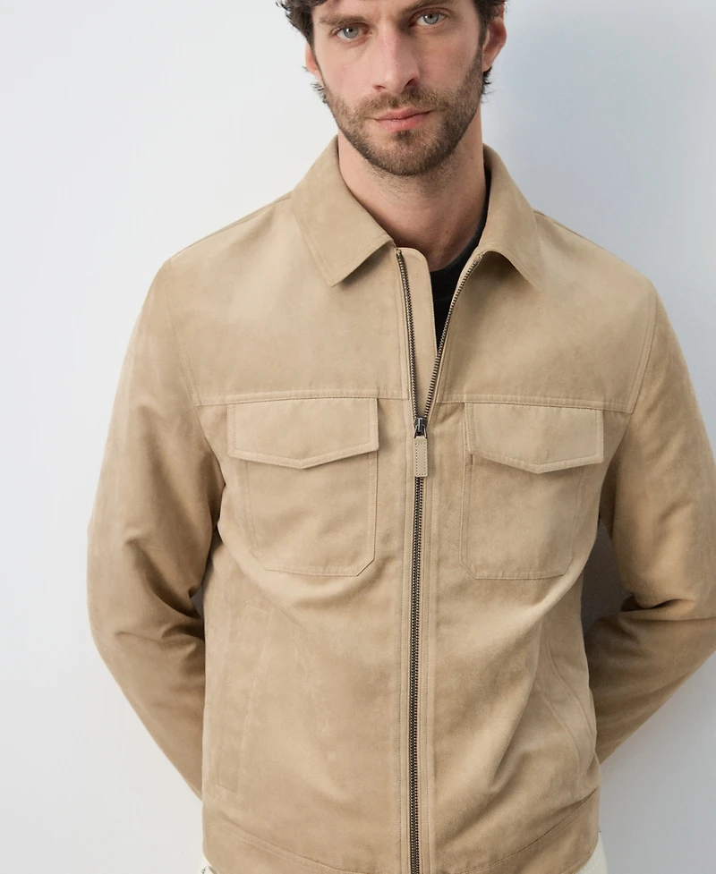 Mango Men's Suede-Effect Pockets Jacket