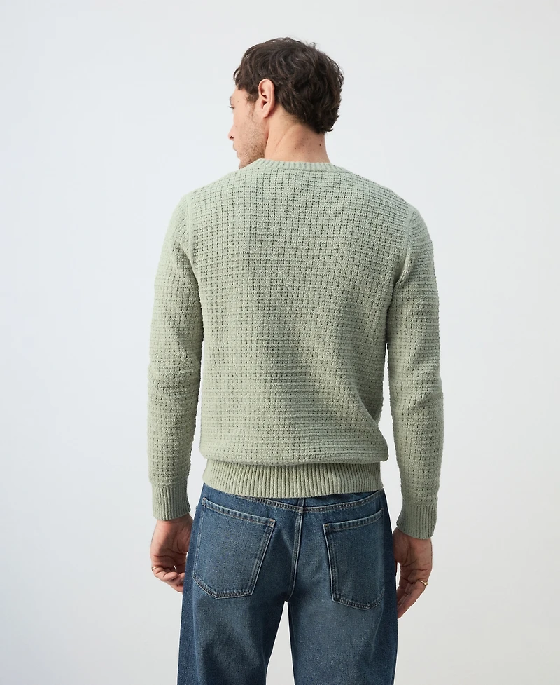 Mango Men's Lace Pattern Knit Sweater