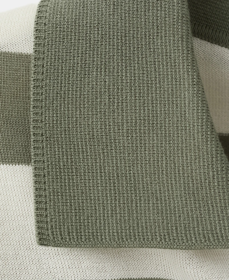 Mango Men's Cotton Fine Knit Polo Sweater