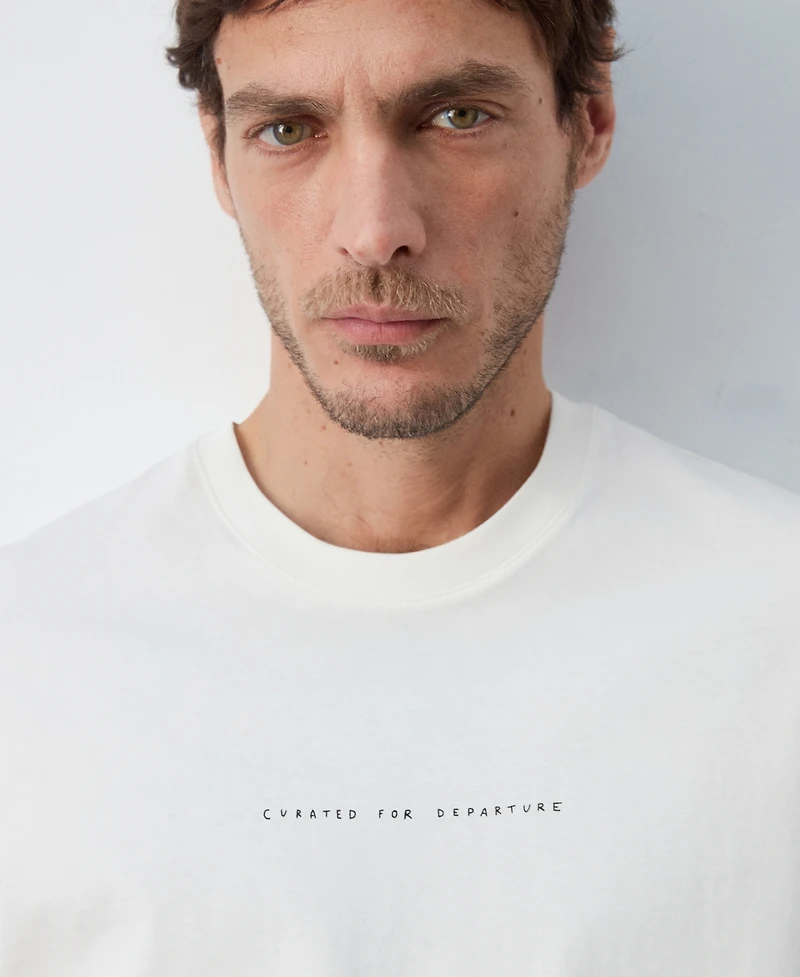 Mango Men's Cotton Graphic T-Shirt