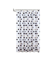 Rt Designers Collection 90GSM Peva Glit Printed Tiles Shower Curtain Tan