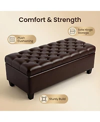 Streamdale Furniture Storage Ottoman Bench with Safety Hinges