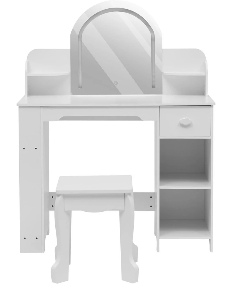 gaomon Kids 2-in-1 Vanity Set with Lighted Mirror and Stool