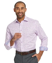 Nick Graham Men's Fenway Paisley Spread Collar Dress Shirt