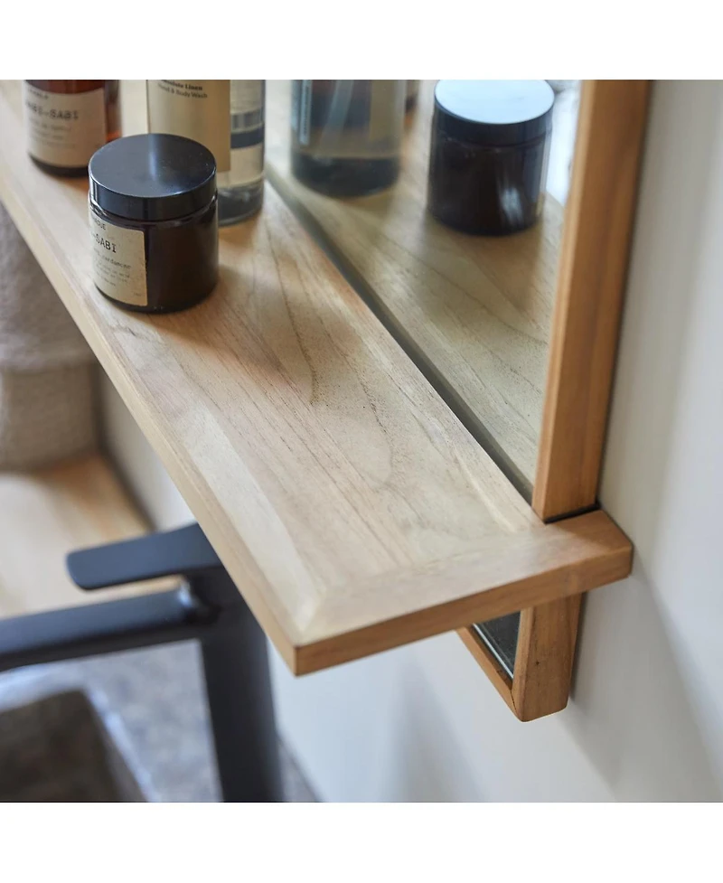 Tikamoon Teak Wood Mirror Galyno