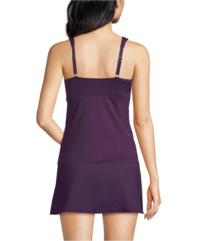 Lands' End Women's Petite Sweetheart Wrap Underwire Tankini Top