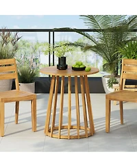 Streamdale Furniture Outdoor Round Top Acacia Wood Dining Table,Round Bistro Table