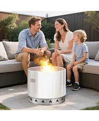 Ecooso Fire Pit Stand for Bonfire Stove, Stainless Steel Outdoor Support Ring