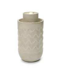 LuxenHome Outdoor Lighted Polyresin Fountain with Planter, Decorative Garden Accent