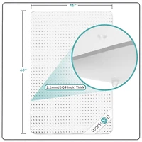 Workonit 46" x 60" Office Chair Desk Floor Mat for Low Pile Carpet, Clear