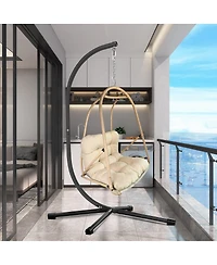 Streamdale Furniture Egg Swing Chair with Stand & Cushion (Indoor/Outdoor)