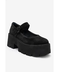 Forever & Always Shoes Women s Orina Leather Platform Mary Jane Shoe