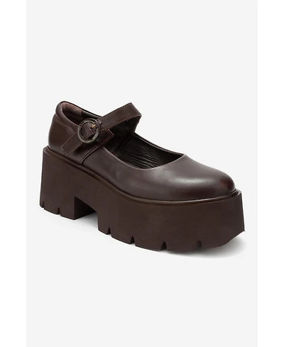 Forever & Always Shoes Women s Orina Leather Platform Mary Jane Shoe