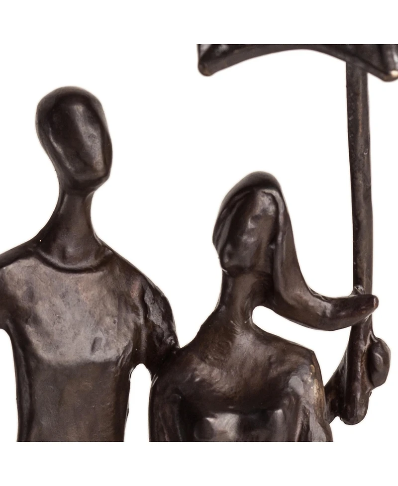 Danya B. Loving Couple Under Umbrella Bronze Sculpture