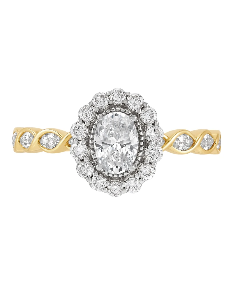 Macy's Diamond Engagement Ring (1 ct. t.w.) in 14k Yellow & White Gold