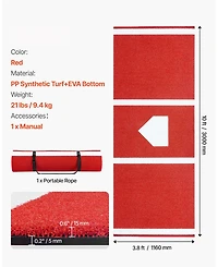 Mecale 10 x 3.8 Ft Baseball Hitting Mat with Home Plate