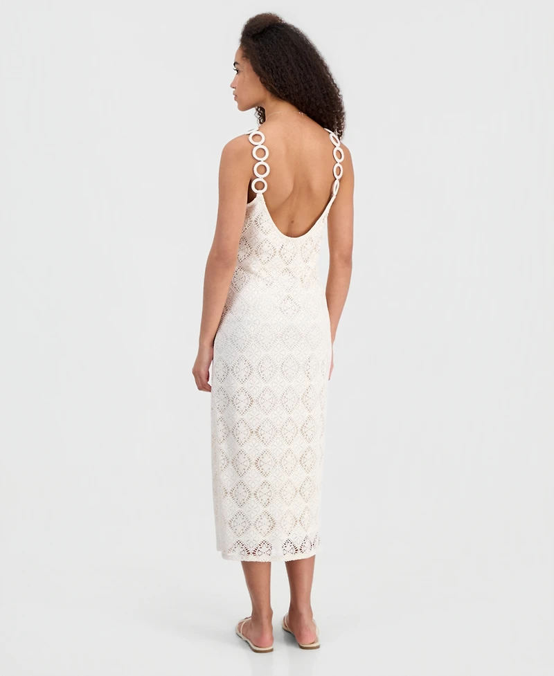 14th Place Juniors' Crocheted Midi Dress