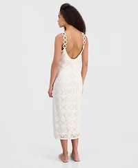 14th Place Juniors' Crocheted Midi Dress