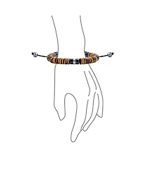 Bling Jewelry Boho Natural Stones Chakra Stacking Bolo Bracelet Gold Plated Stainless Steel Spacers Rondel Tube Beads Adjustable
