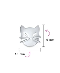 Bling Jewelry Curious Cat Face Stud Earrings in Sterling Silver - Cute Kitten Design