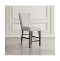 Jofran Rustic Solid Wood Parsons Striped Upholstery Counter Stool (Set of 2)