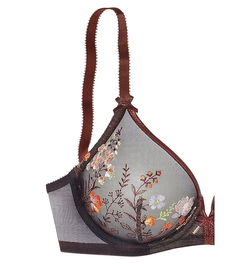 Lascana Women's Sheer Embroidered Underwire Bra