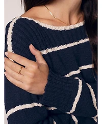 Celtic & Co. Women's Stripe Boat Neck Sweater
