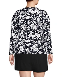 Lands' End Plus SunShade Upf 50 Long Sleeve Rash Guard Swim Tee