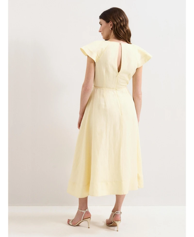 Phase Eight Women's Matilda Ruffle Linen Midi Dress