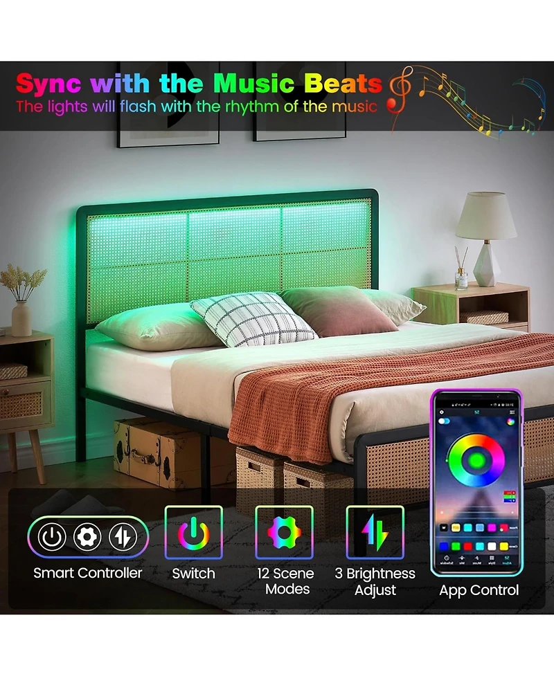 gaomon Twin Xl Velvet Upholstered Bed Frame with Headboard, Modern Platform Bed with Wood Slats Support, No Box Spring