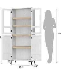 gaomon Tall Storage Cabinet, Kitchen Pantry Cabinet Tier Bathroom Cabinet with Doors Adjustable Shelves for Kitchen, Dining Room, Bathroom