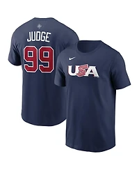 Nike Men's Aaron Judge Navy Usa Baseball 2026 World Baseball Classic Name & Number T-Shirt